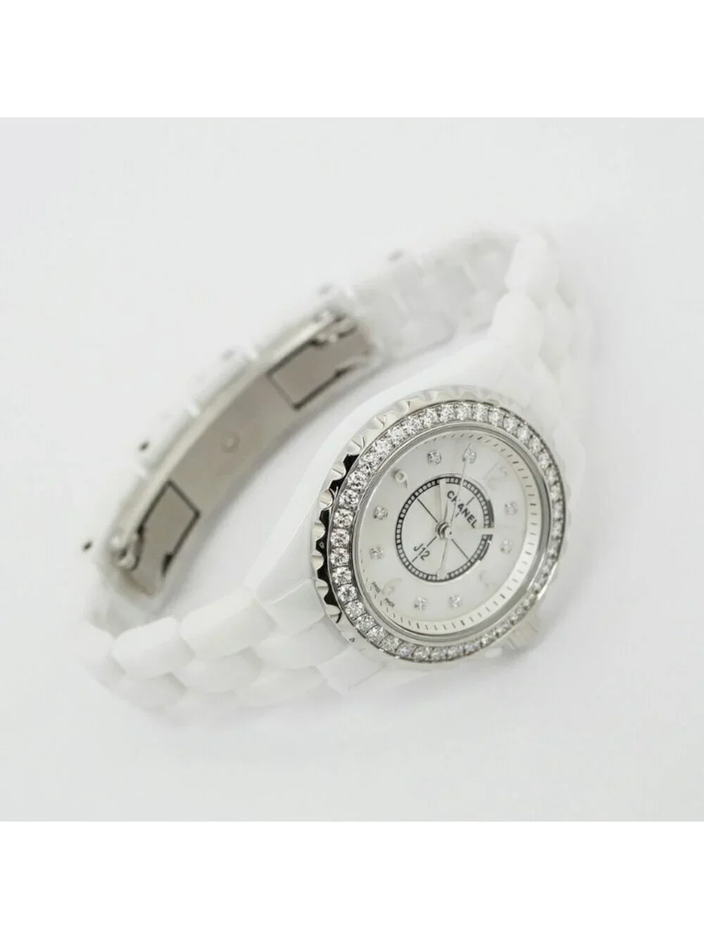 Chanel 29 White Diamond Bezel Ceramic Quartz Watch